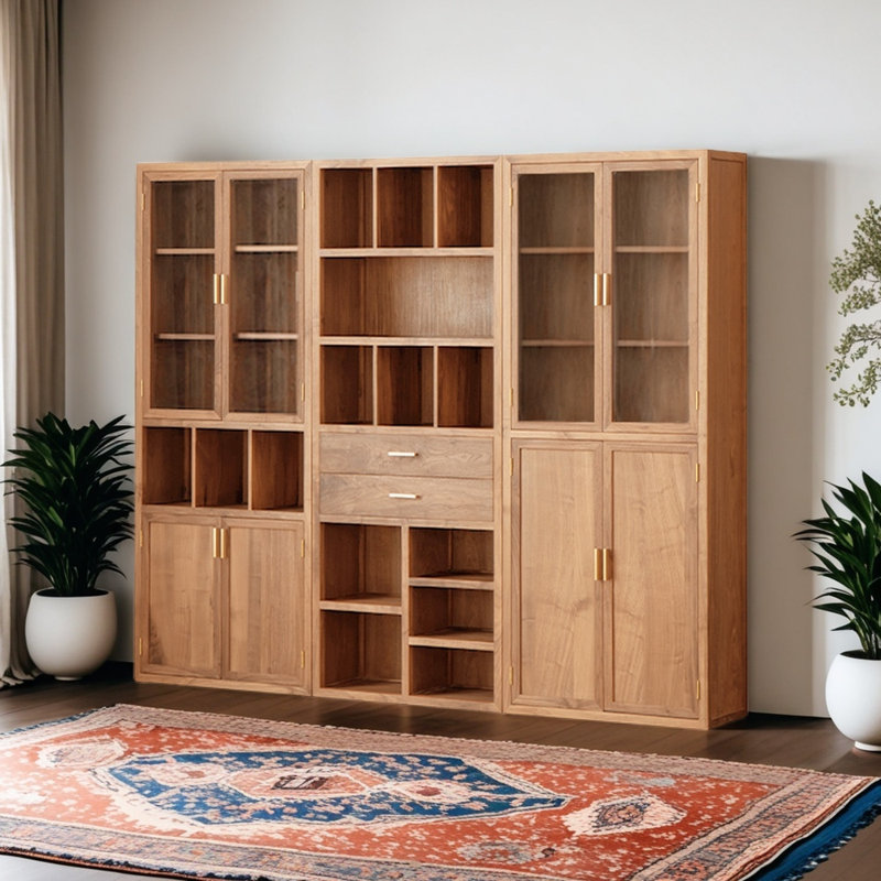 Nouvelle bibliothèque en bois chinois, Brun