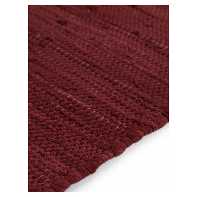 Chindi Uni Solid Colour Hand Crafted Hand Braided Violet Area Rug, Runner 80 x 400cm
