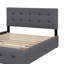 Grand lit plateforme tapissier avec 2 tiroirs et un lit gigogne-250563763