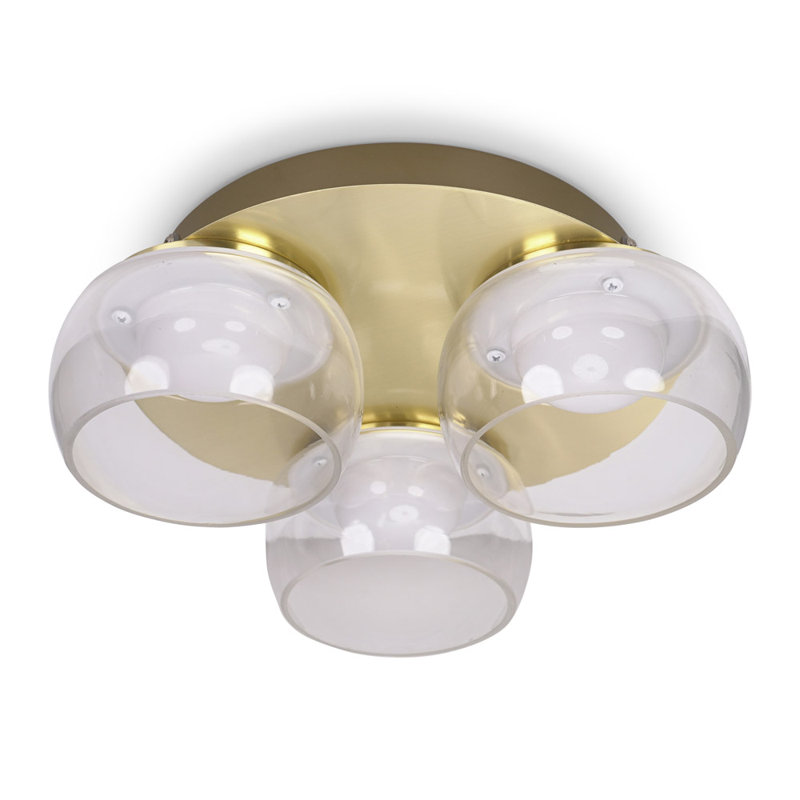 Couvertier Glass LED Flush Mount, Gold, Clear