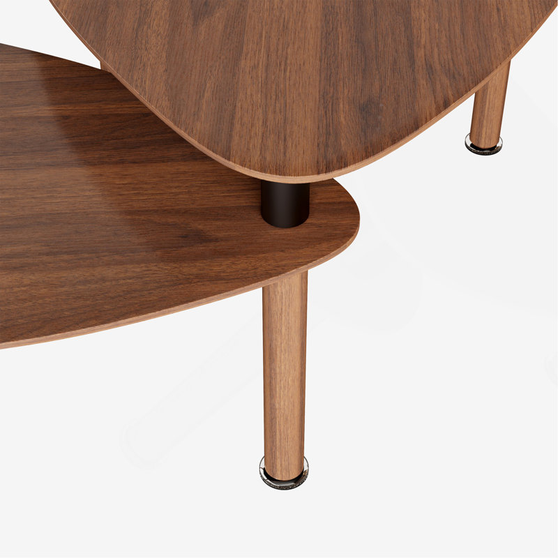 Table basse rotative moderne | Table basse d'appoint en bois massif | Idée de cadeau, Noyer, Noyer
