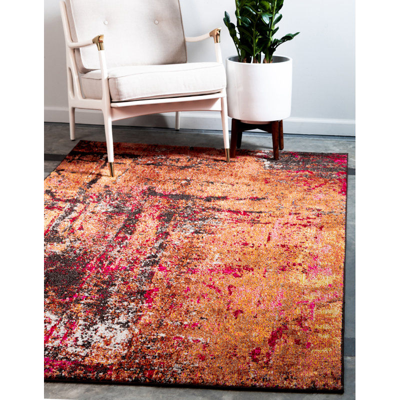 Rizer Washable Abstract Indoor Rug, Rectangle 5'1" x 8'