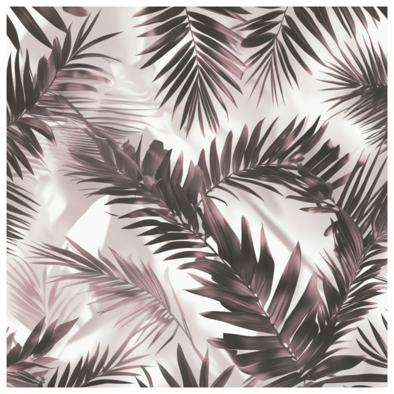 Couvertures à motif de feuilles de palmier, L 50 po x H 60 po, Noir foncé / blanc moyen