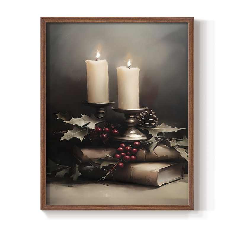 Art des Fêtes de Noël - série 2 - CCXVII, reproduction encadrée - bois massif, H 21 po x l 17 po, Noyer