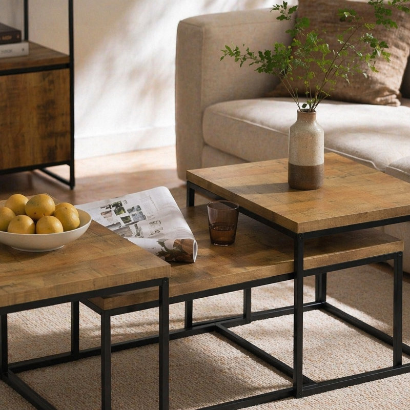 Rosey Mango 3-piece Coffee Table Set