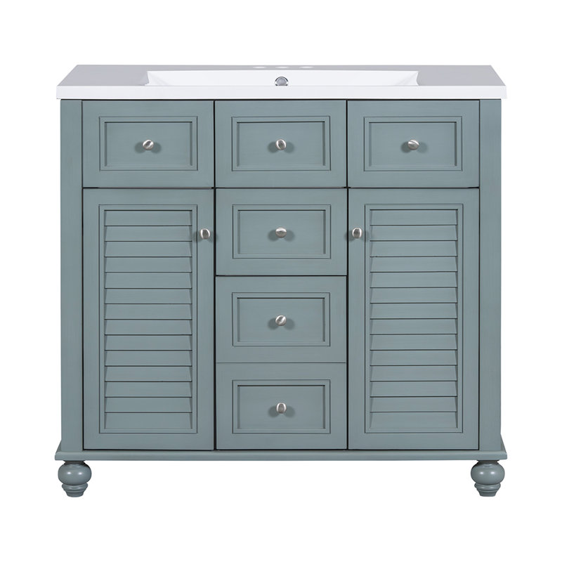 Ensemble de meuble-lavabo avec 2 tiroirs et portes à fermeture douce