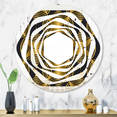 Art Deco Pattern Whirl Modern & Contemporary Frameless Wall Mirror