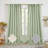 Tufted Stripe Linen Modern Farmhouse Room Darkening Curtains (Set of 2)-356127196-356127194