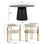 Ensemble de table de salle à manger 4 personnes Bingham avec table ronde de 52 po et 4 chaises en chenille rembourrées or