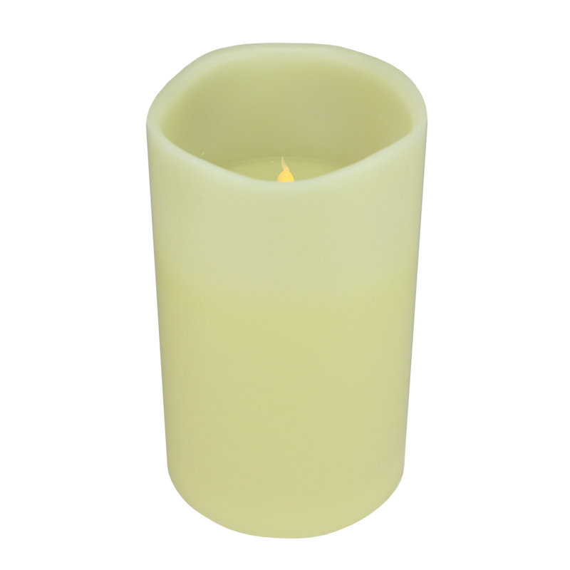 Bougie sans flamme et sans parfum, H 6 po x l 6 po x P 6 po, Sauge vert