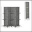 4-Panel Folding Room Divider, 5.6 Ft Freestanding Paulownia Wood Privacy Screen Panel With Storage Shelves For Bedroom Or Office, Grey