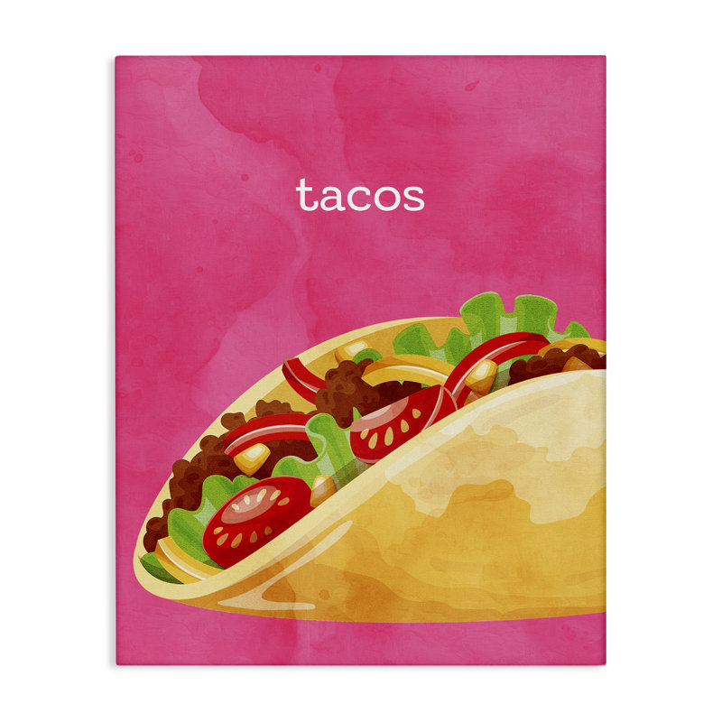 Tacos mexicain, toile par Kim Allen, H 20 po x l 16 po