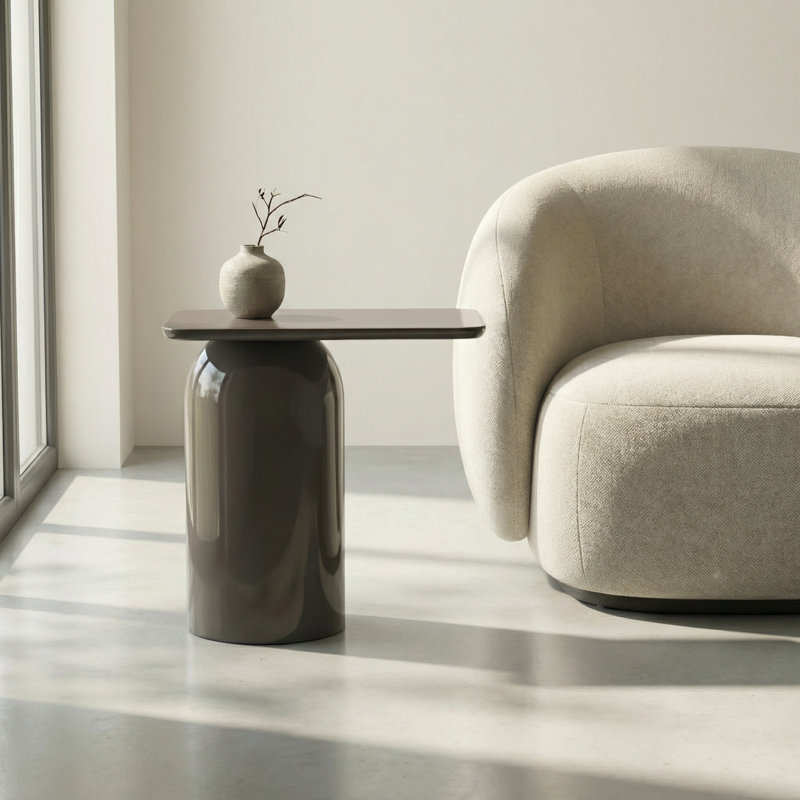 Alessia End Table, Obsidian Green