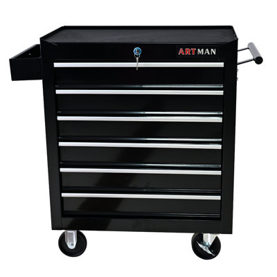 Rolling Tool Chest, 6 Drawer Tool Box with Wheels, Heavy Duty Industrial Service Cart Storage Organizer with Locking System, Rolling Tool Box Organizer Tool Case for Garage