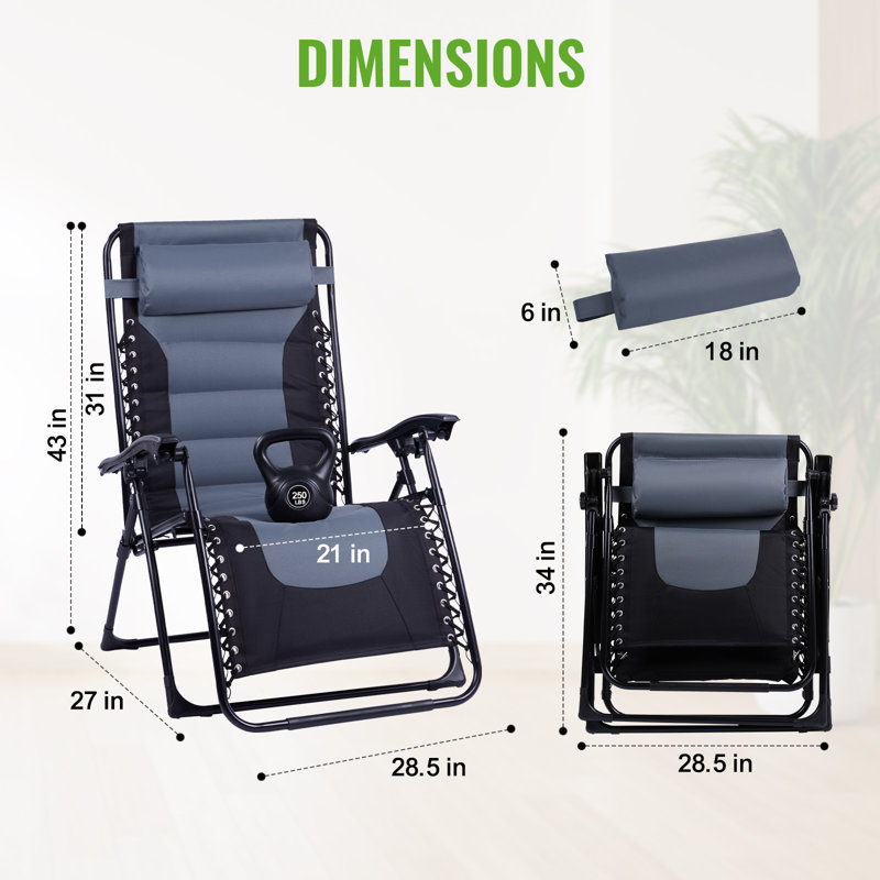  Fauteuil inclinable Deluxe Xl, Gris / Noir