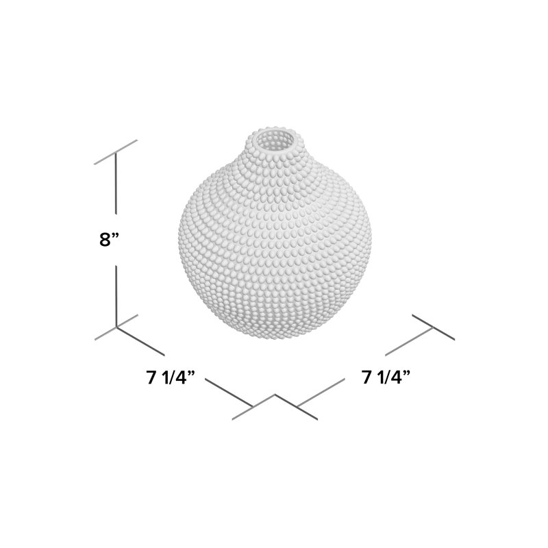 Vase décoratif Dugg, H 8 po x l 7,25 po x P 7,25 po, Noir