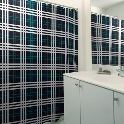 Rideau de douche simple à carreaux Jacksonville