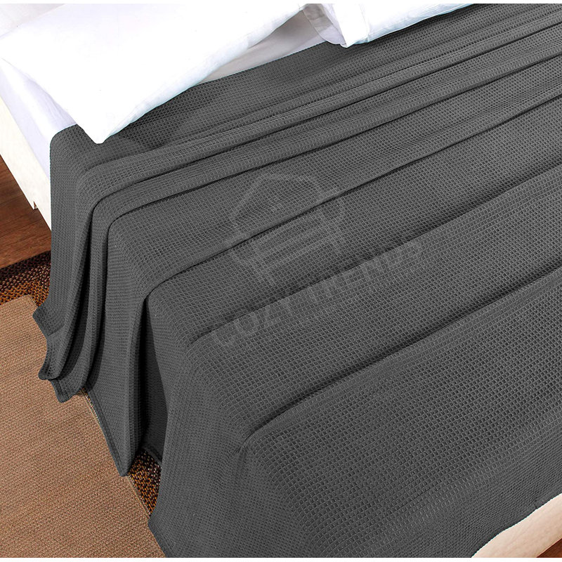 Couverture en coton, Très grand, 5, Gris