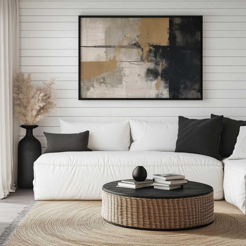 Mélange Chiaroscuro I, H 12,25 po x l 15,25 po, Cadre simple en zinc patiné
