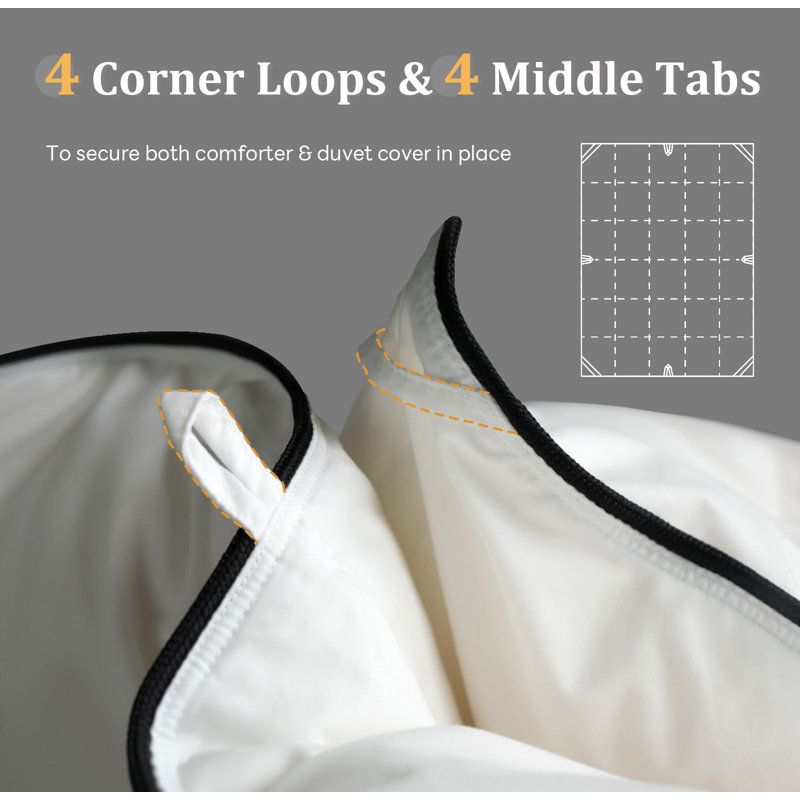 Luxury Feather Down Comfort for Year-Round Duvet Insert, All-Season Hotel Collection Comforter., Queen