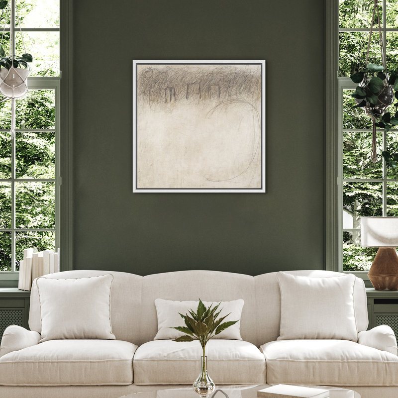 Reproduction d'art encadrée sur toile encadrée pour décoration de salon, H 16,8 po x l 16,8 po, Blanc