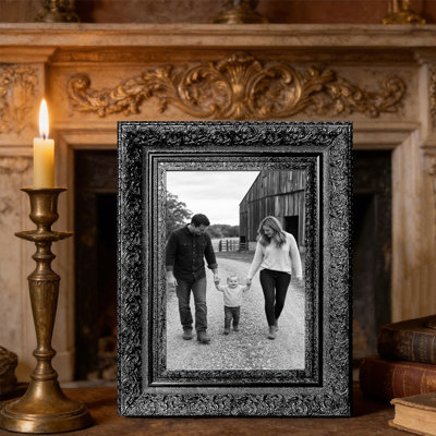 Cadre photo 5 pi x 7 po 5 pièces noir classique moderne pour décoration de chambre à coucher