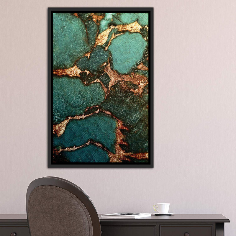 «Emerald» - reproduction d'art, Cadre noir vieilli, H 40 po x l 26 po x P 1,5 po