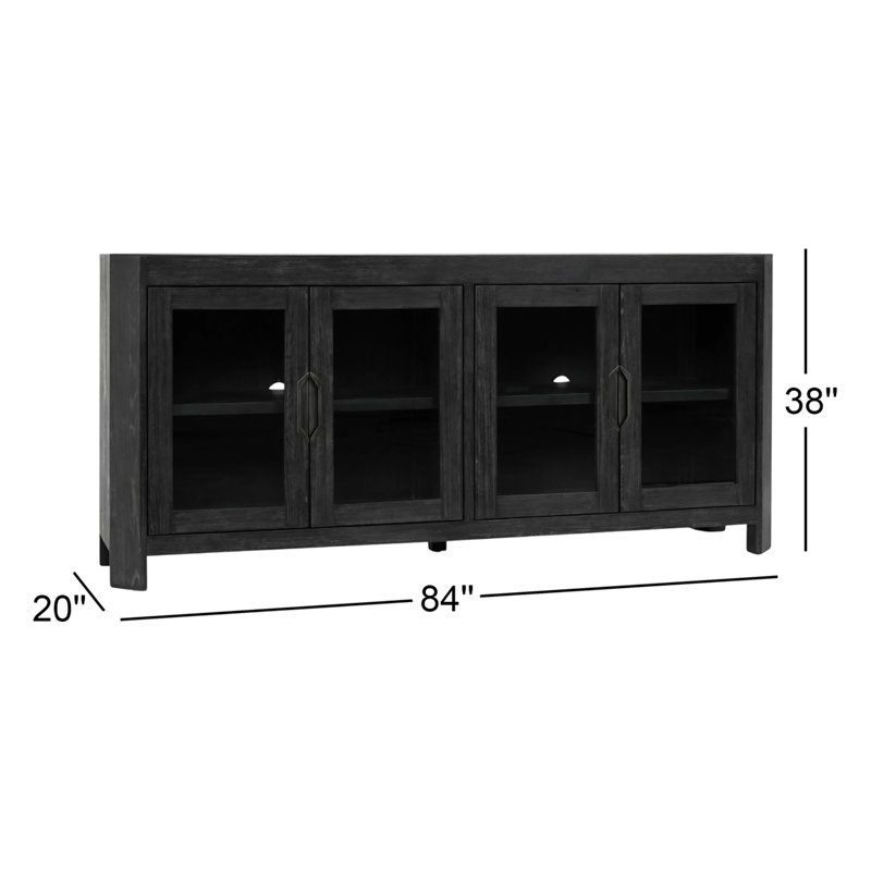 Macarthur Reclaimed Oak 4Dr Cabinet Antique Black