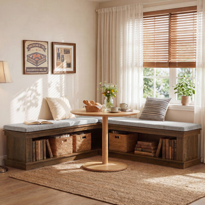Banc de coin en L pour chaussures avec coussin