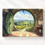 Toile, porte d'entrée Hobbit, paysage, fantaisie, maison avec vue sur la campagne, art mural-117771255