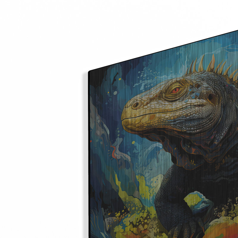 Art mural en métal «Komodo 1» par r3darch0n, H 12 po x l 12 po