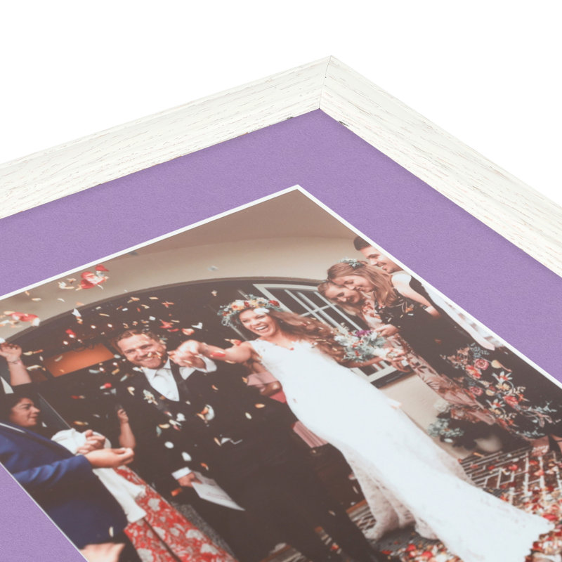 Wood Matte Picture Frame with Mat, Lavender Mist