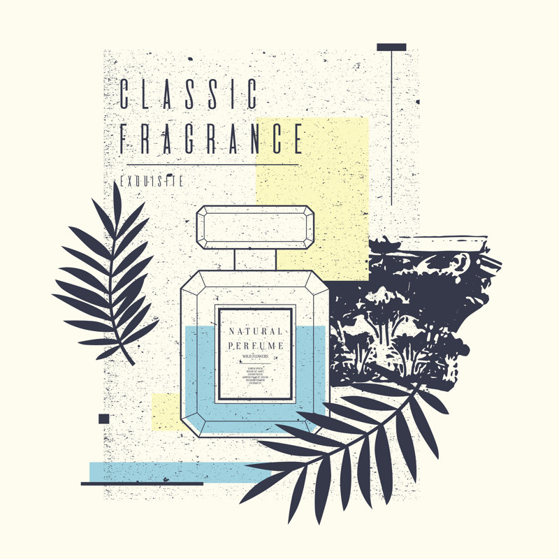 Retro Bottle Of Perfume - Wrapped Canvas Print, 76cm H x 76cm W x 3.8cm D