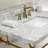 Kingston Brass Edwardian 36-Inch Carrara Marble Console Sink with Brass Legs (8-Inch, 3-Hole)-50580002