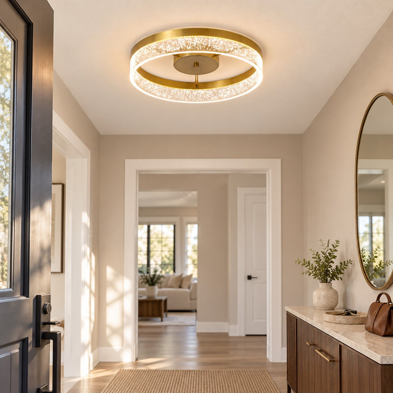 1-Light 29.6cm LED Flush Mount, Gold, 7cm H x 40cm W x 40cm D