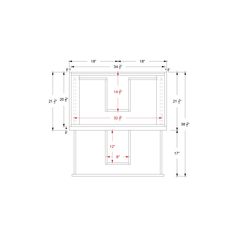 Meuble-lavabo simple à deux tiroirs Ventura, Chêne blanc américan, 36"