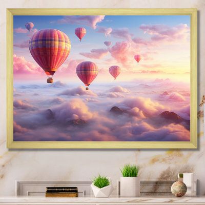 «Pink Hot Air Ballon Ethereal I» sur toile