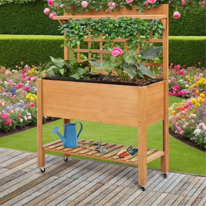 Jardinière surélevée en bois massif