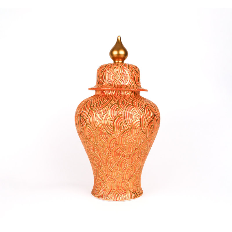 Ribbed Handmade Ceramic Jar