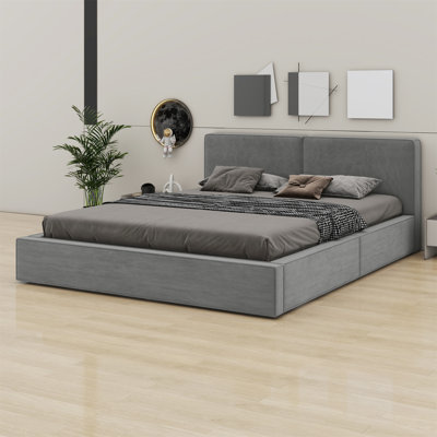 Upholstered Platform Bed With Solid Frame