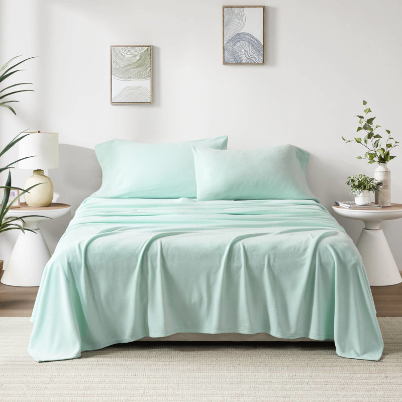 Drap simple TG 3 pièces - 100% molleton, paroisse ultra douce et confortable, boulochage, lavable à la machine, drap plat, secteur de taie d'oreiller ajustée, avec draps plats