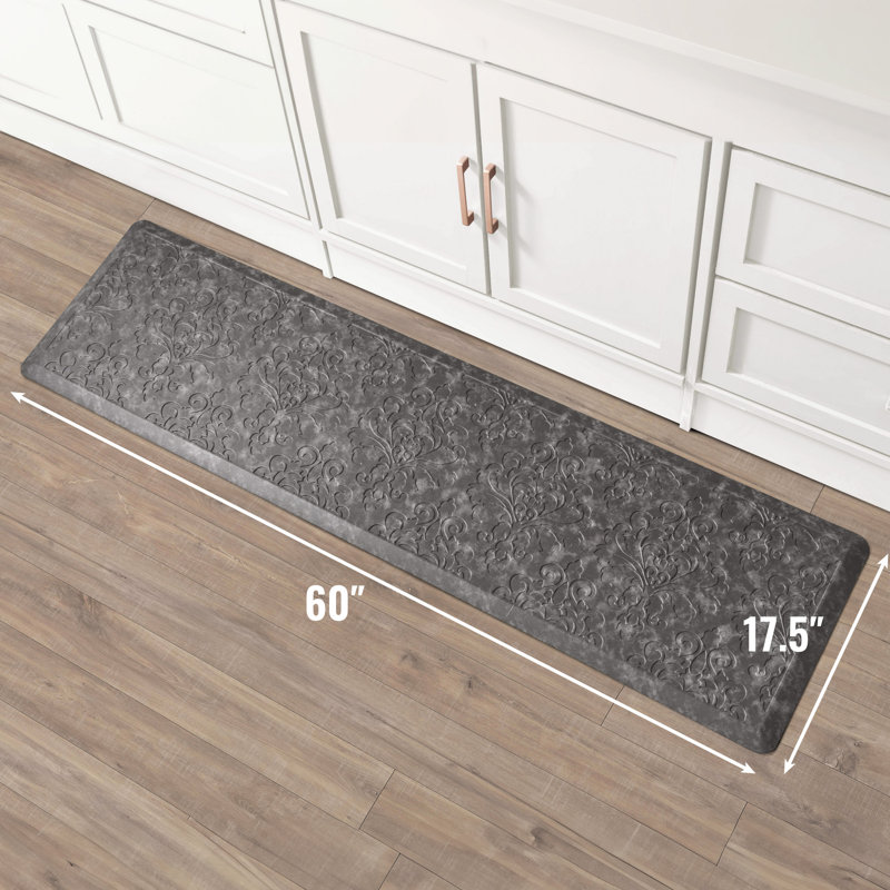 Embossed Soothing Comfort Anti-Fatigue Mat, Dark Gray, Rectangle 1'5.5" x 5'