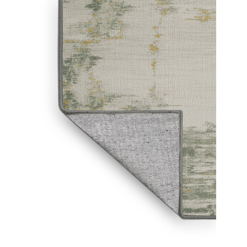 Tapis abstrait gris lavable à la machine, Carré 3 pi