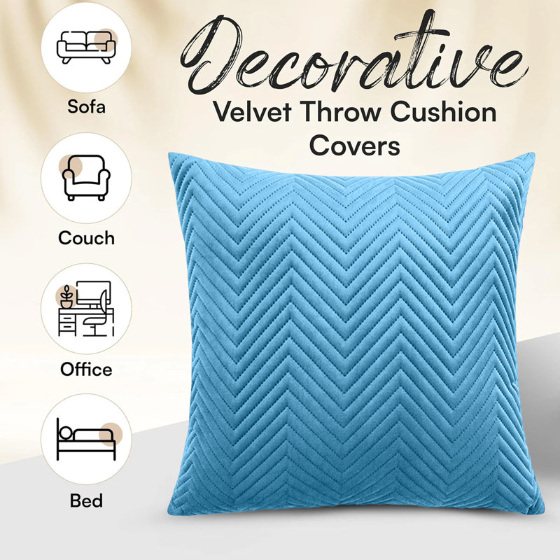 Chevron Square Cushion, Teal