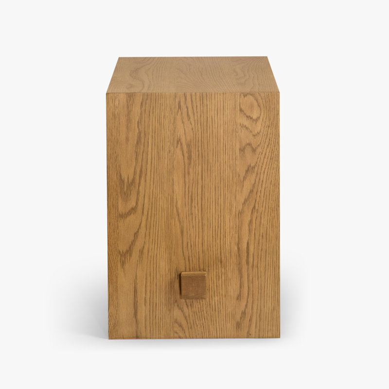 Santo 30'' W Oak Wood Nightstand Rectangular Shape with Brown Finish Open Shelf Storage Bedside Nightstand