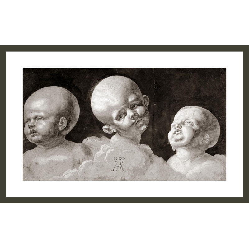 «Three Heads of Children» par Albrecht Dürer, impression giclée sur cadre, H 26,31 po x l 41,5 po