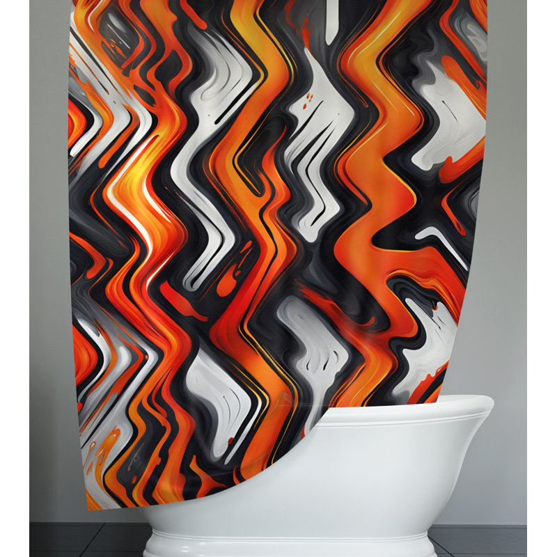 Rideau de douche abstrait Evangélita, H 72 po x l 70 po