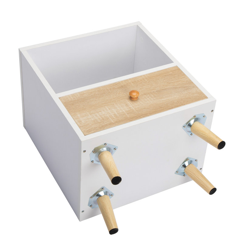 2 armoires de chevet avec 1 tiroir et pieds courts (table de chevet incluse seulement)