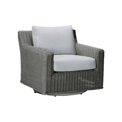 Rustic Swivel Patio Chair with Cushions