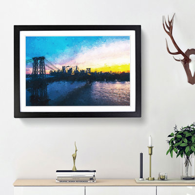 New York City Sunset in Abstract - Picture Frame Graphic Art Print